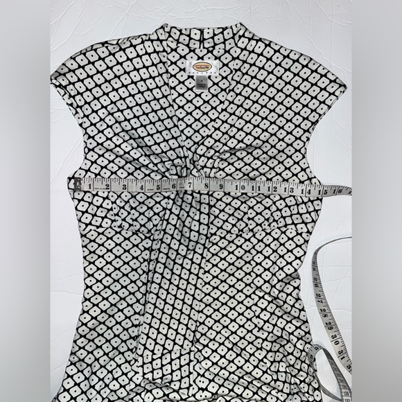 Talbots Petite Black and White Knit Midi Fit Flare Dress - Picture 7 of 15